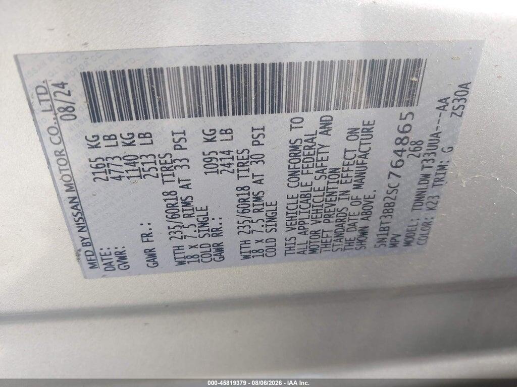 5N1BT3BB2SC764865 2025 NISSAN ROGUE photo no. 9