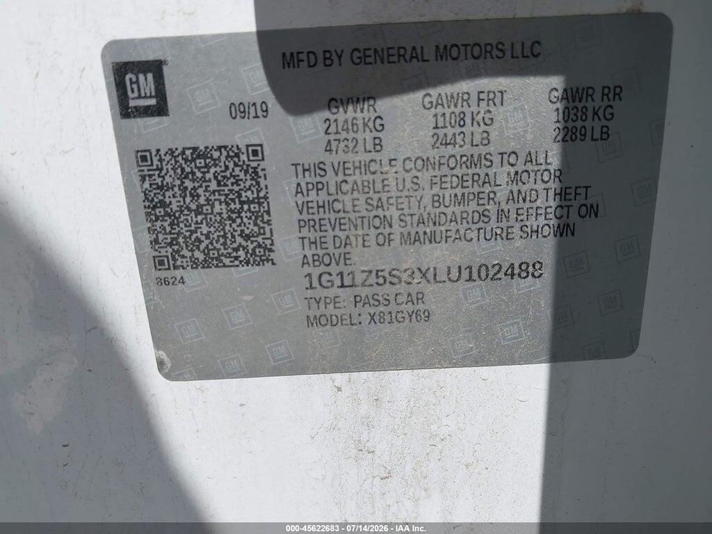 1G11Z5S3XLU102488 2020 CHEVROLET IMPALA photo no. 9