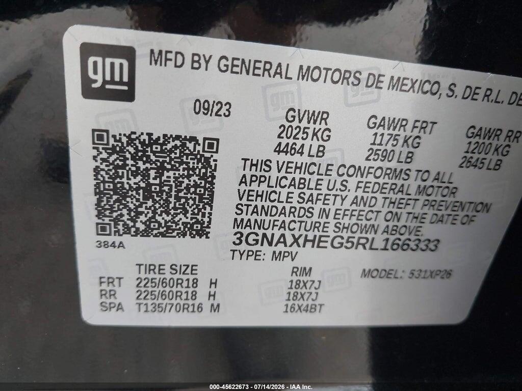 3GNAXHEG5RL166333 2024 CHEVROLET EQUINOX photo no. 9