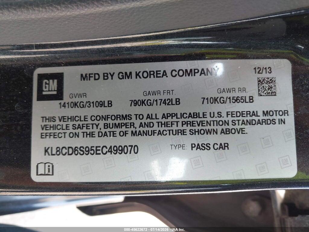 KL8CD6S95EC499070 2014 CHEVROLET SPARK photo no. 9