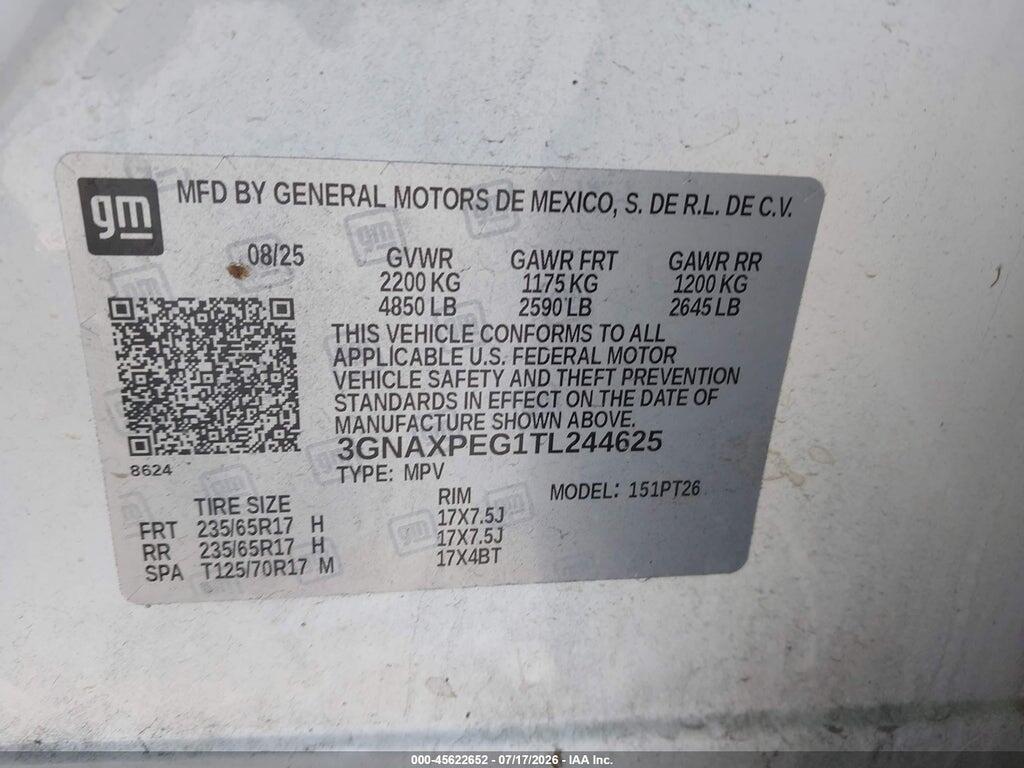 3GNAXPEG1TL244625 2026 CHEVROLET EQUINOX photo no. 9