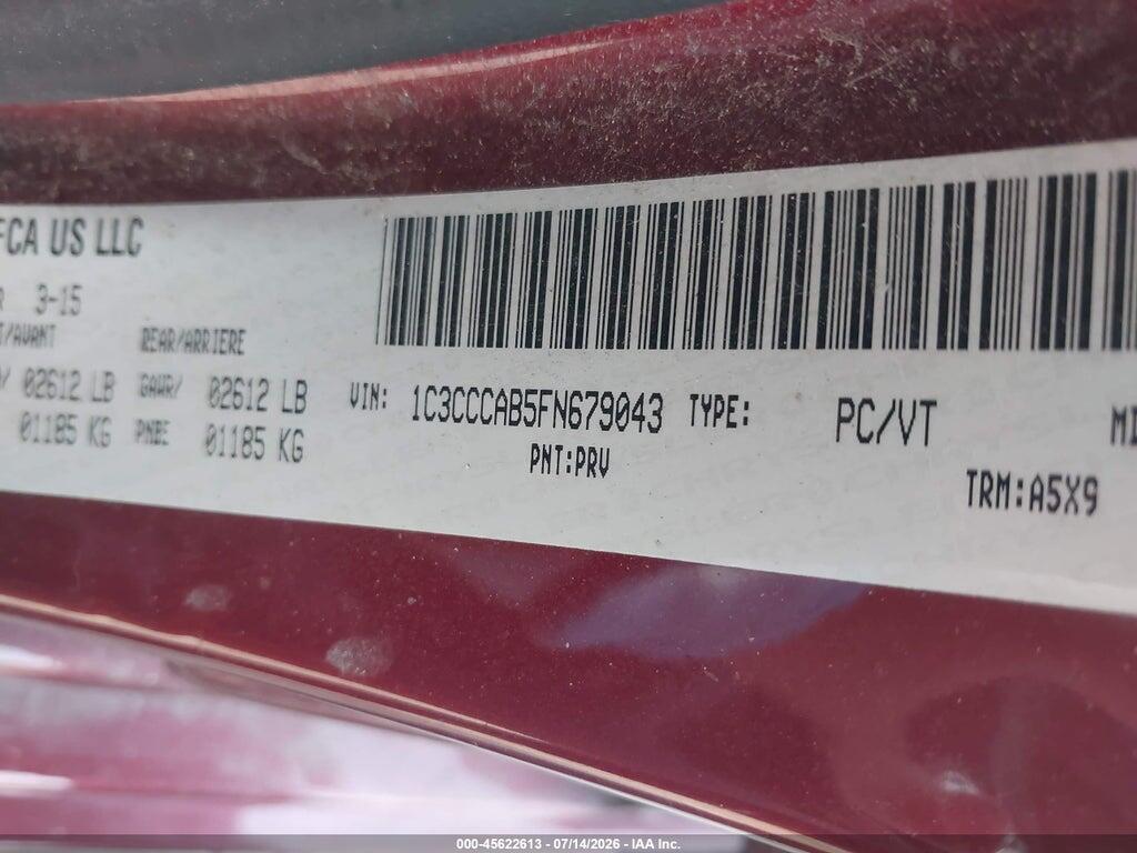 1C3CCCAB5FN679043 2015 CHRYSLER 200 photo no. 9