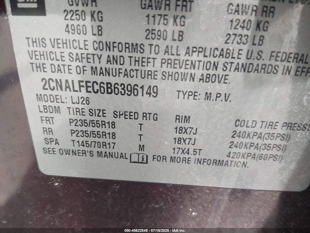 2CNALFEC6B6396149 2011 CHEVROLET EQUINOX photo no. 9