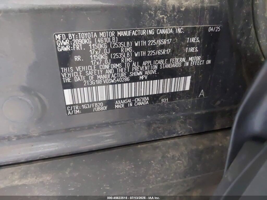 2T3G1RFV0SW540286 2025 TOYOTA RAV4 photo no. 9