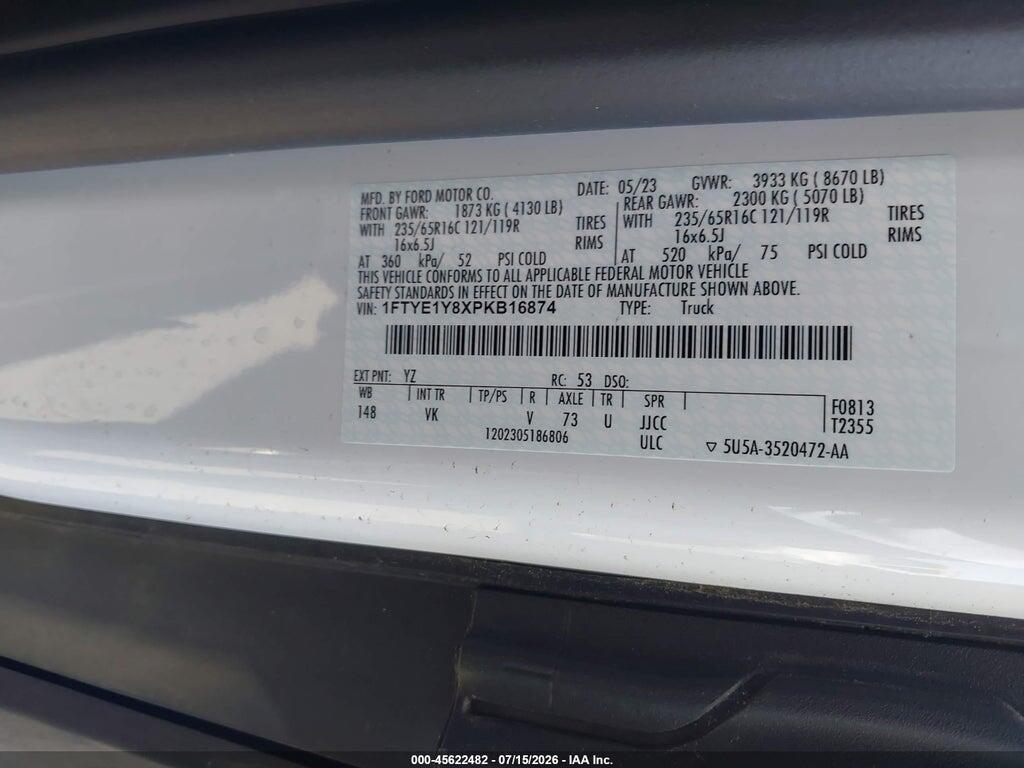 1FTYE1Y8XPKB16874 2023 FORD TRANSIT photo no. 9