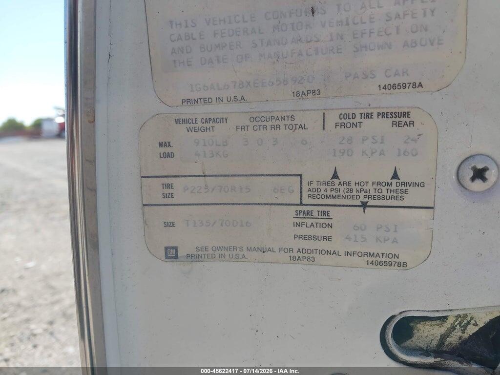 1G6AL678XEE658920 1984 CADILLAC ELDORADO photo no. 9