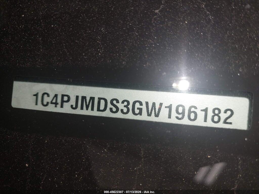 1C4PJMDS3GW196182 2016 JEEP CHEROKEE photo no. 9