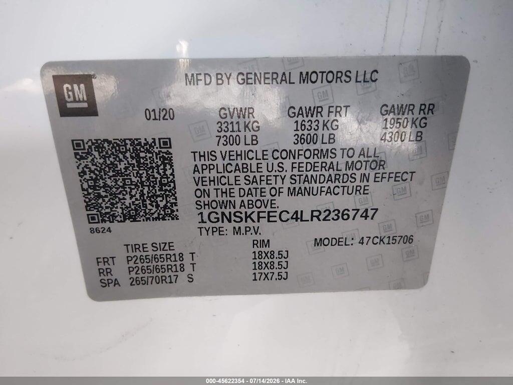 1GNSKFEC4LR236747 2020 CHEVROLET TAHOE photo no. 9