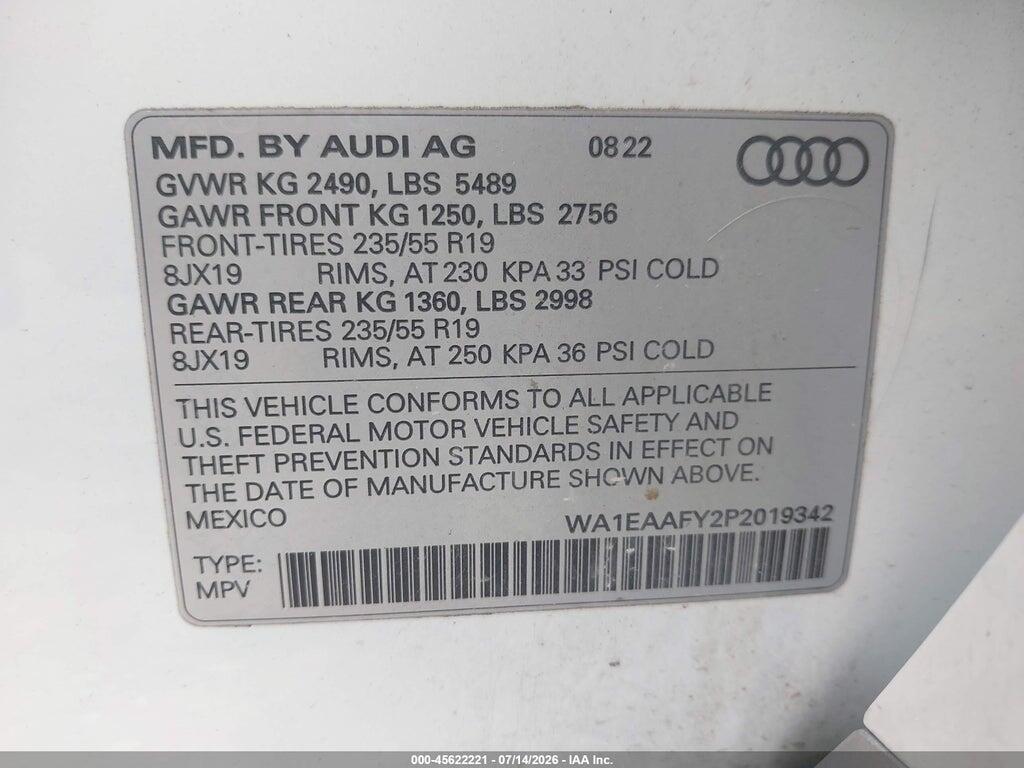 WA1EAAFY2P2019342 2023 AUDI Q5 photo no. 9