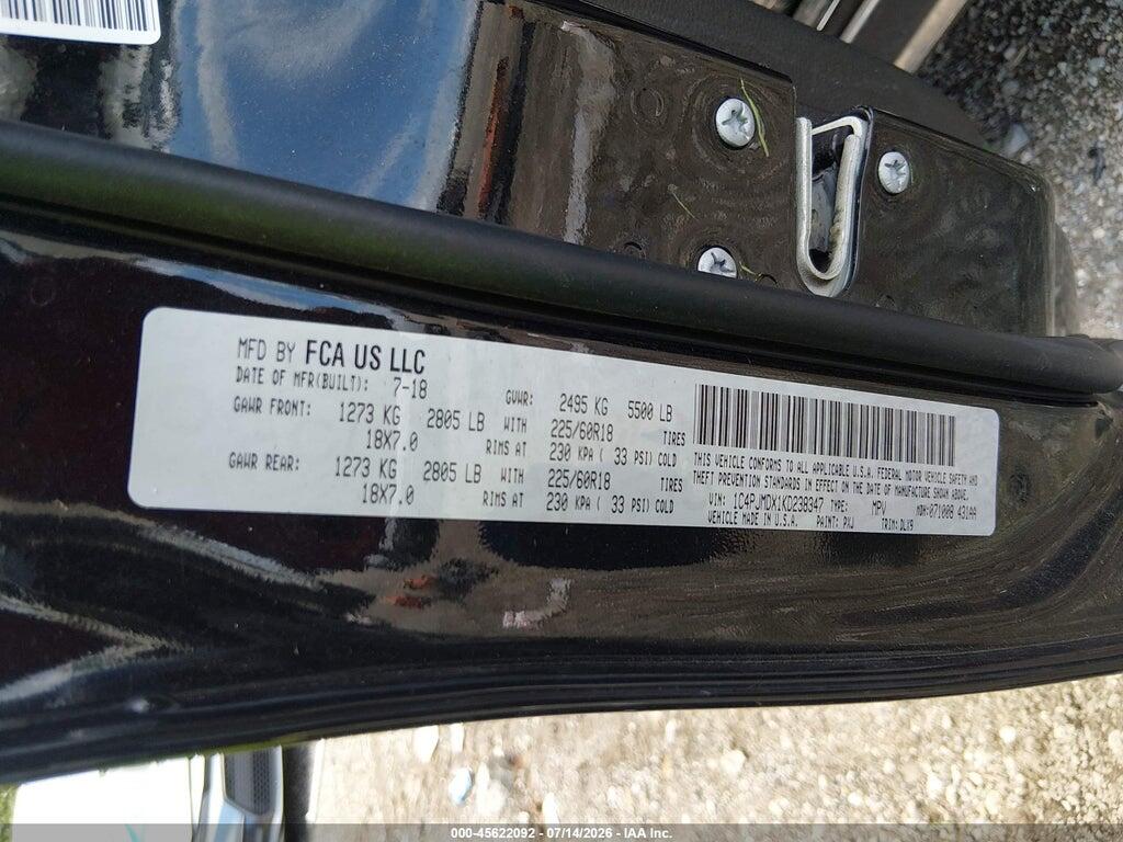 1C4PJMDX1KD238347 2019 JEEP CHEROKEE photo no. 9