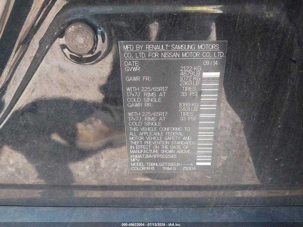 KNMAT2MV1FP502545 2015 NISSAN ROGUE photo no. 9