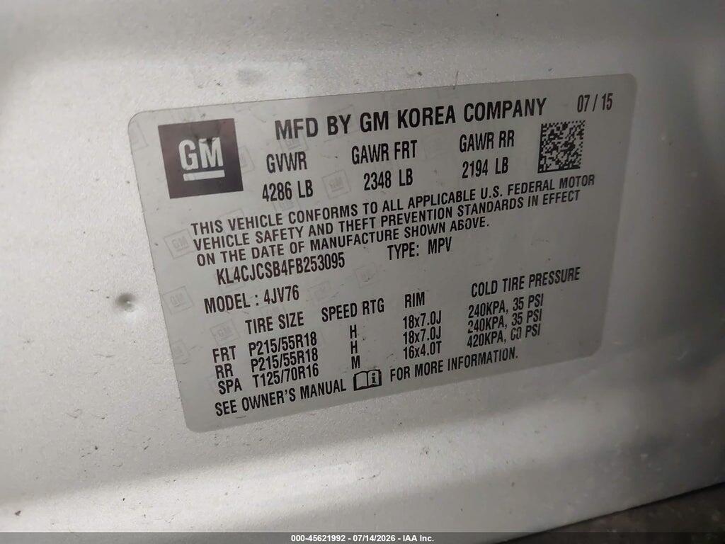 KL4CJCSB4FB253095 2015 BUICK ENCORE photo no. 9