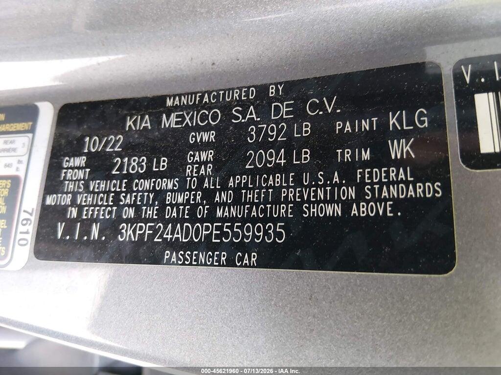 3KPF24AD0PE559935 2023 KIA FORTE photo no. 9