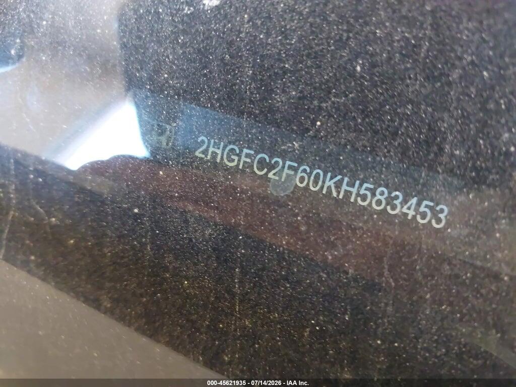2HGFC2F60KH583453 2019 HONDA CIVIC photo no. 9