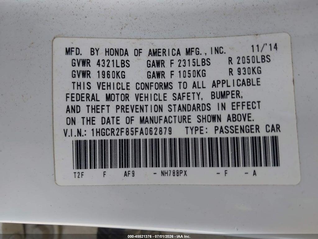 1HGCR2F85FA062879 2015 HONDA ACCORD photo no. 9