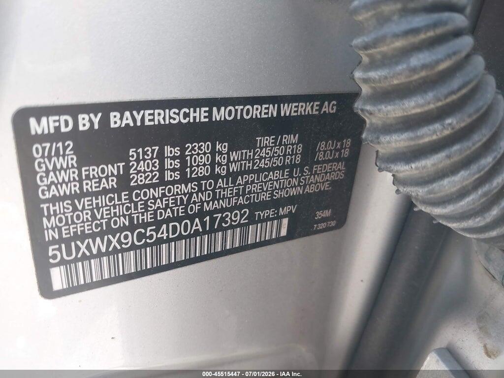 5UXWX9C54D0A17392 2013 BMW X3 photo no. 9