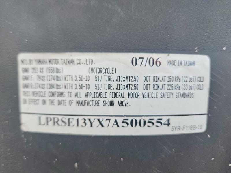 LPRSE13YX7A500554 2007 YAMAHA YJ125 photo no. 8