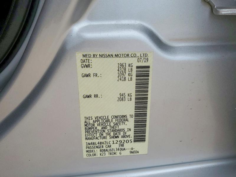 1N4BL4BV2LC129205 2020 NISSAN ALTIMA photo no. 12