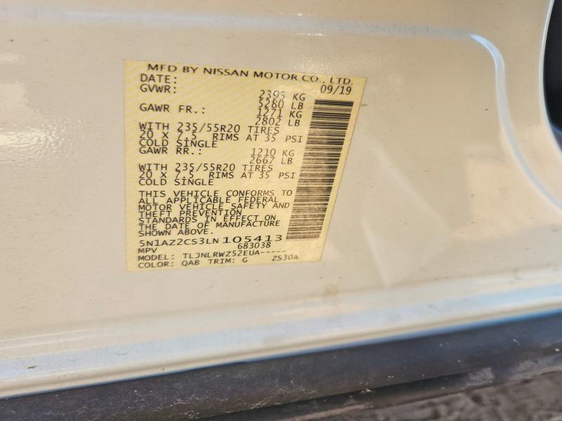 5N1AZ2CS3LN105413 2020 NISSAN MURANO photo no. 12