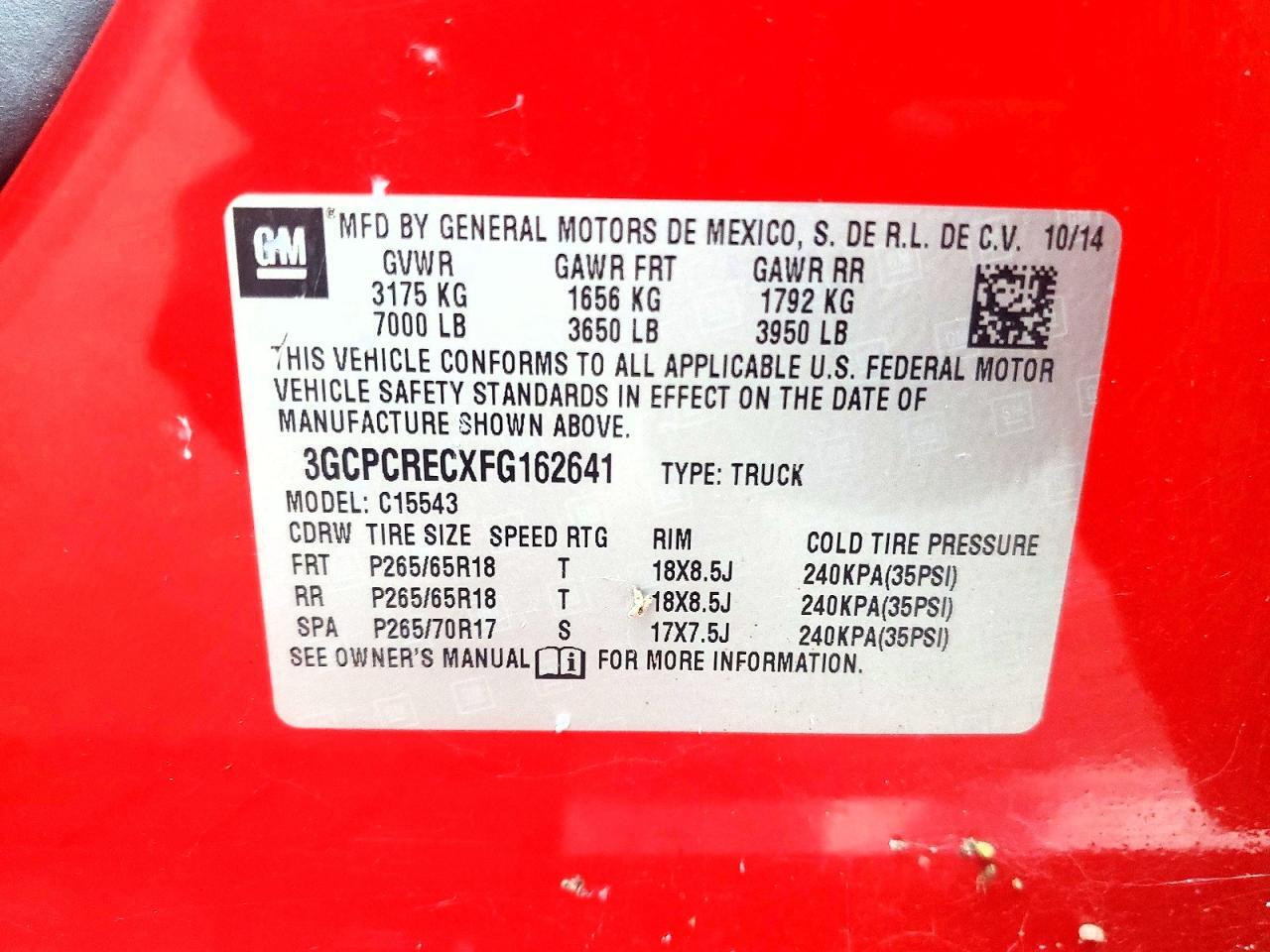 2015 CHEVROLET SILVERADO C1500 LT — Фото 12 из 12