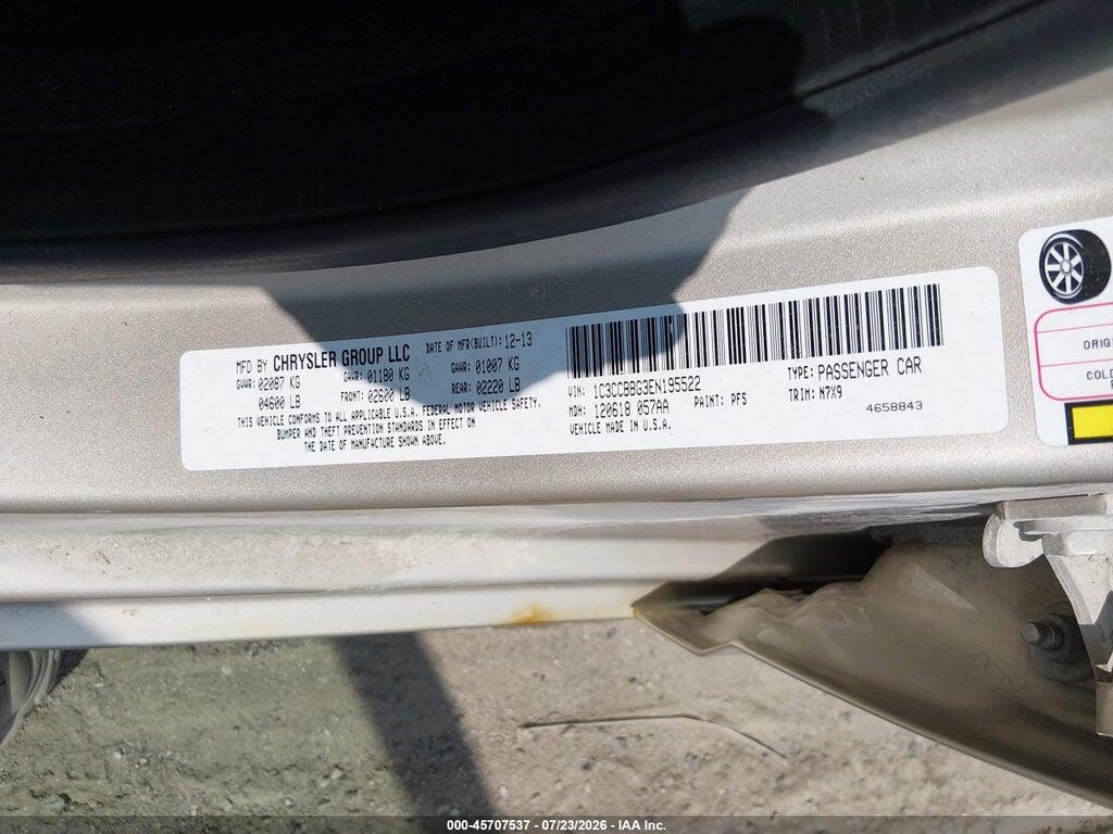 1C3CCBBG3EN195522 2014 CHRYSLER 200 photo no. 9