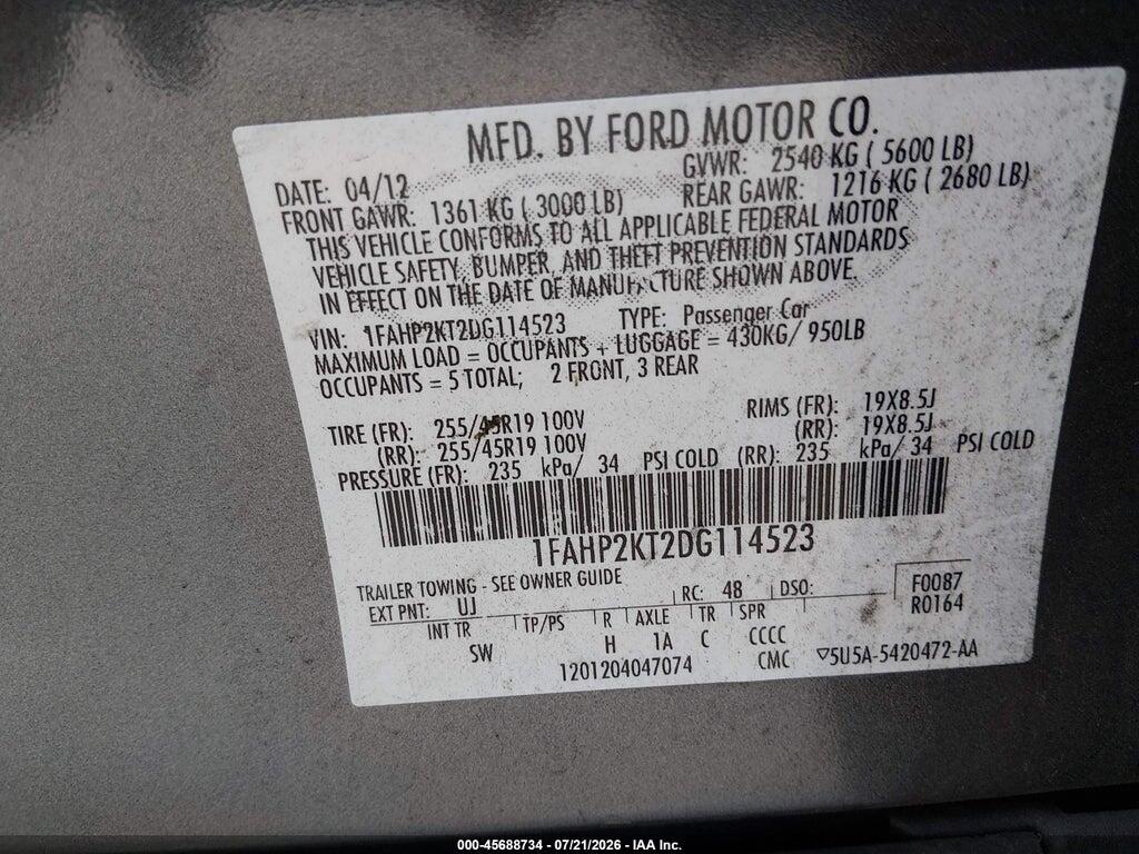 1FAHP2KT2DG114523 2013 FORD TAURUS photo no. 9