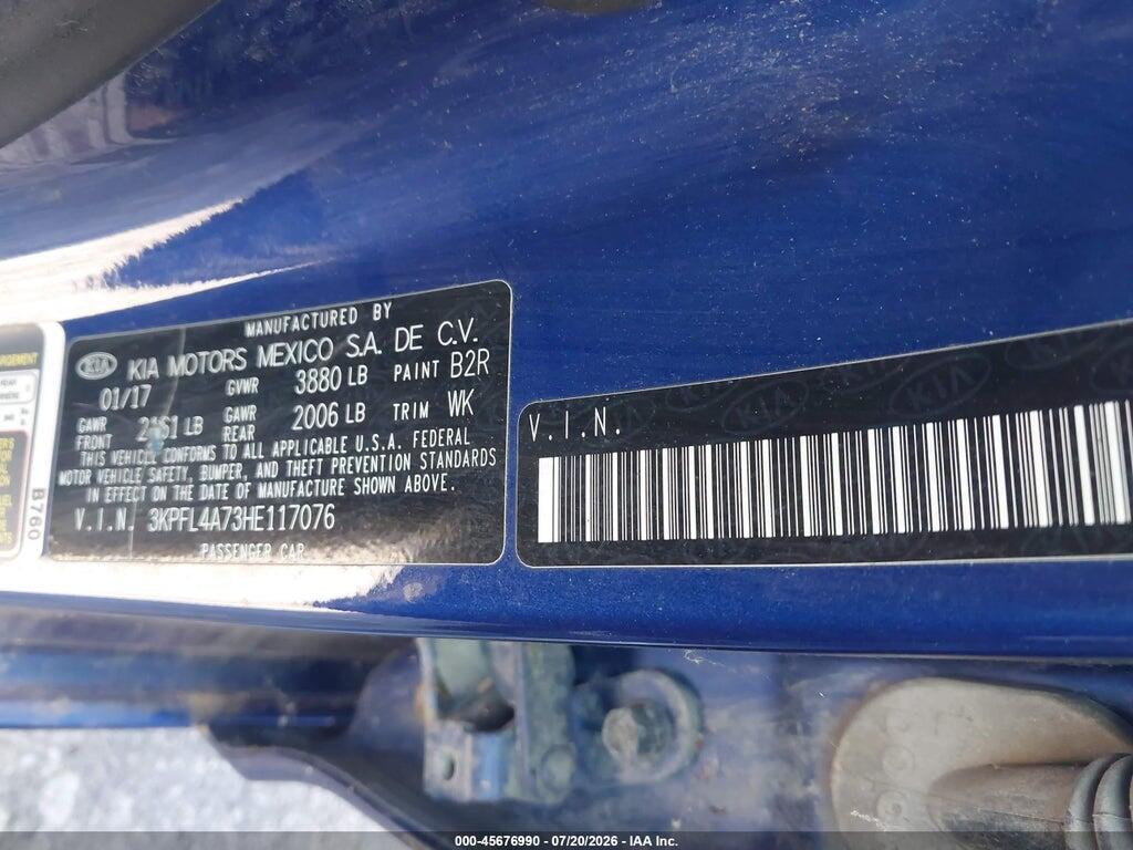 3KPFL4A73HE117076 2017 KIA FORTE photo no. 9