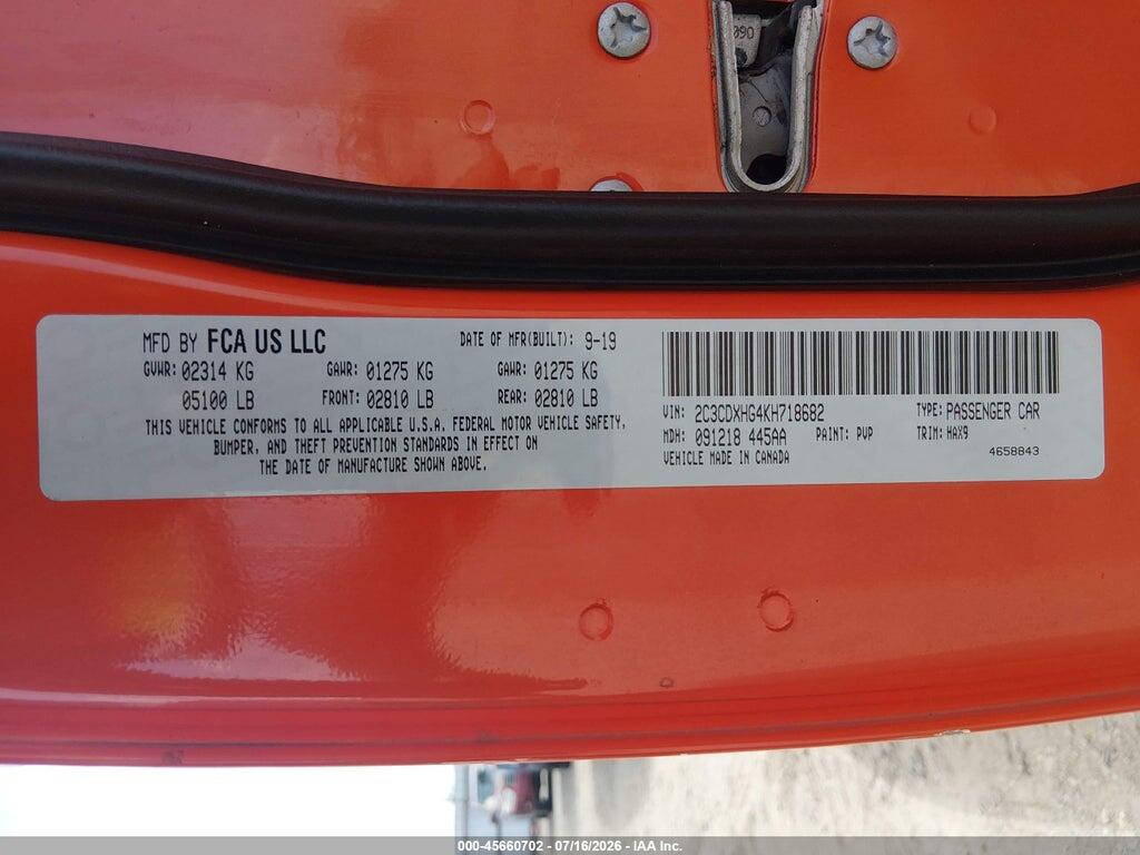 2C3CDXHG4KH718682 2019 DODGE CHARGER photo no. 9