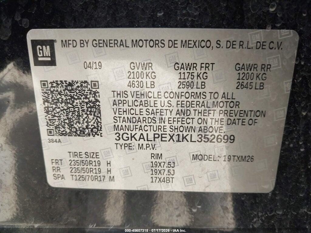 3GKALPEX1KL352699 2019 GMC TERRAIN photo no. 9