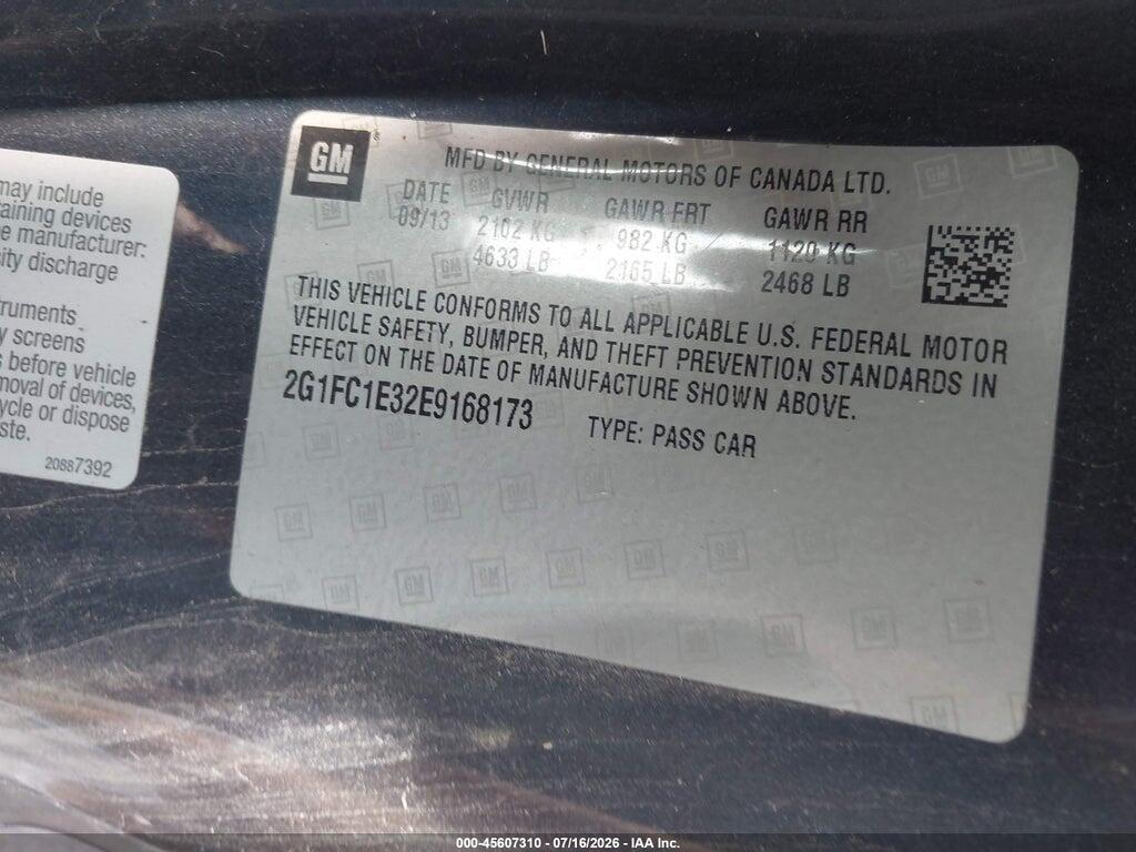 2G1FC1E32E9168173 2014 CHEVROLET CAMARO photo no. 9