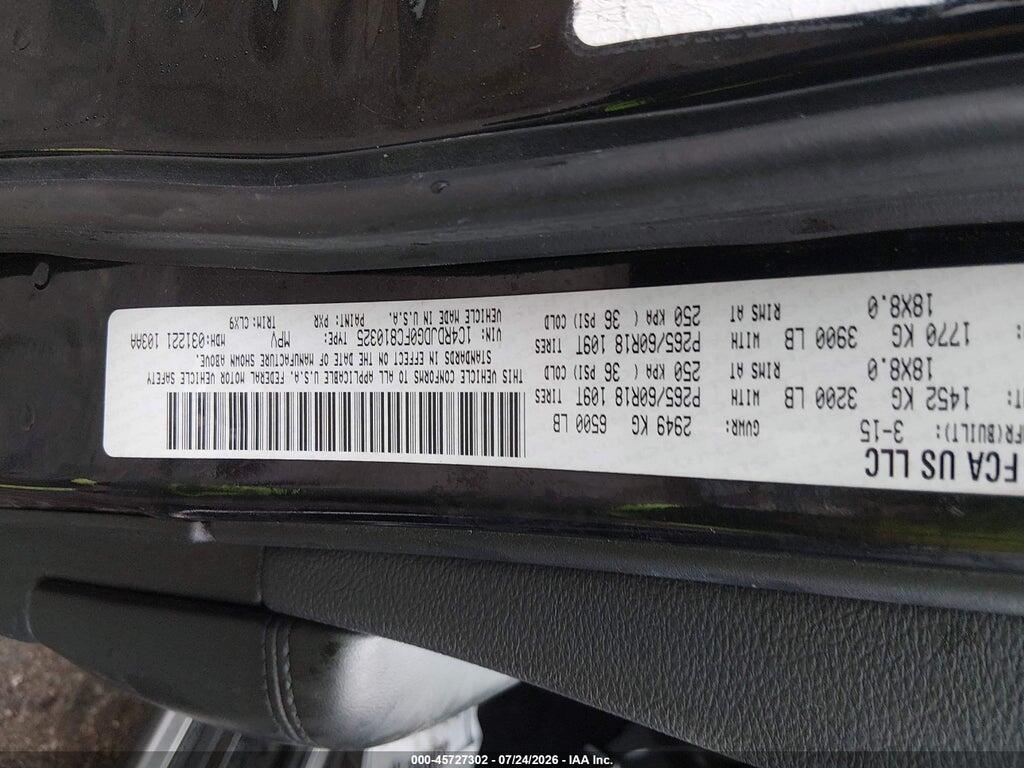 1C4RDJDG0FC810325 2015 DODGE DURANGO photo no. 9