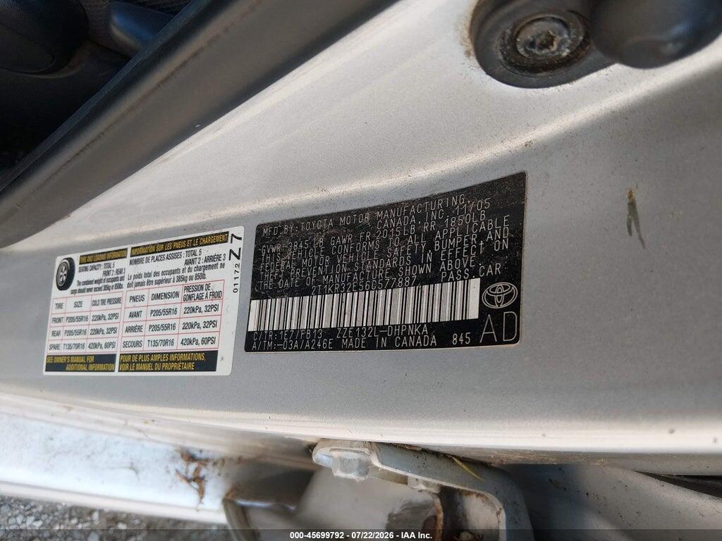 2T1KR32E56C577887 2006 TOYOTA MATRIX photo no. 9