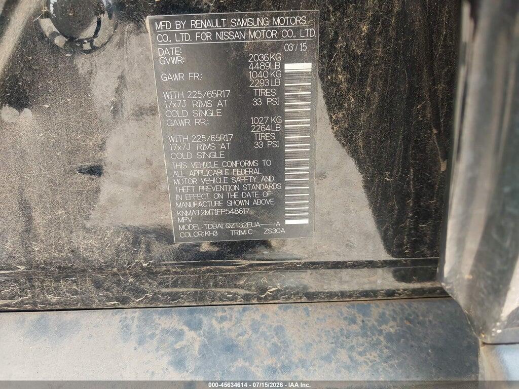 KNMAT2MT1FP548617 2015 NISSAN ROGUE photo no. 9