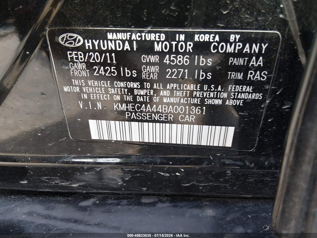 KMHEC4A44BA001361 2011 HYUNDAI SONATA HYBRID photo no. 9