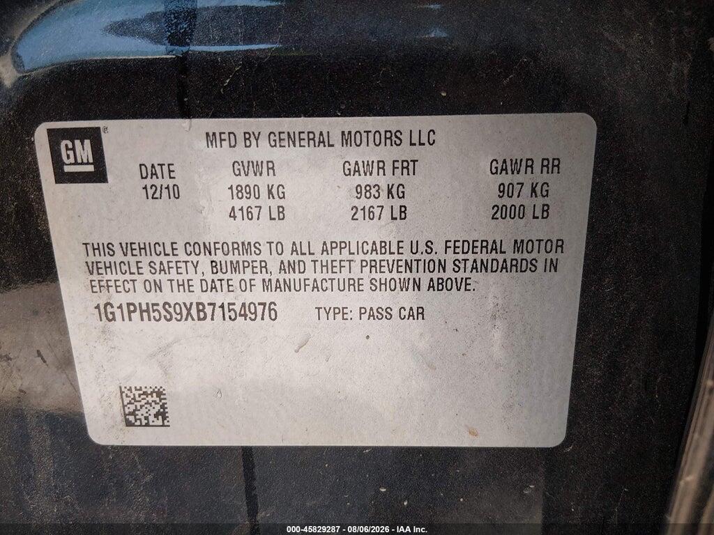 1G1PH5S9XB7154976 2011 CHEVROLET CRUZE photo no. 9