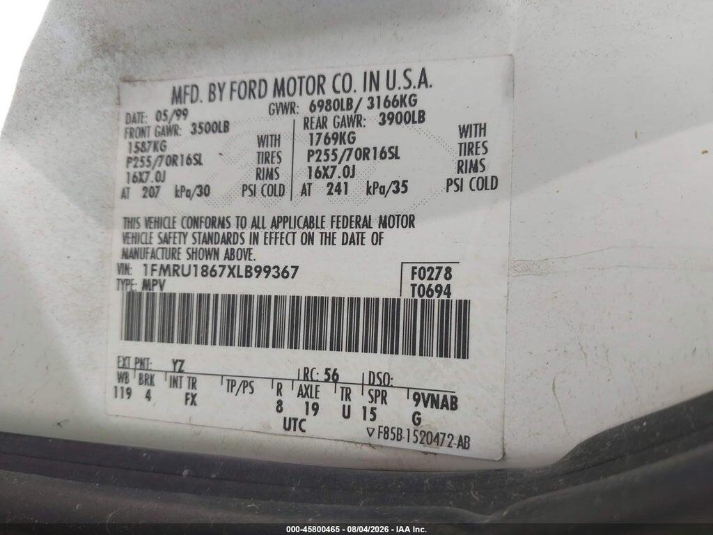1FMRU1867XLB99367 1999 FORD EXPEDITION photo no. 9