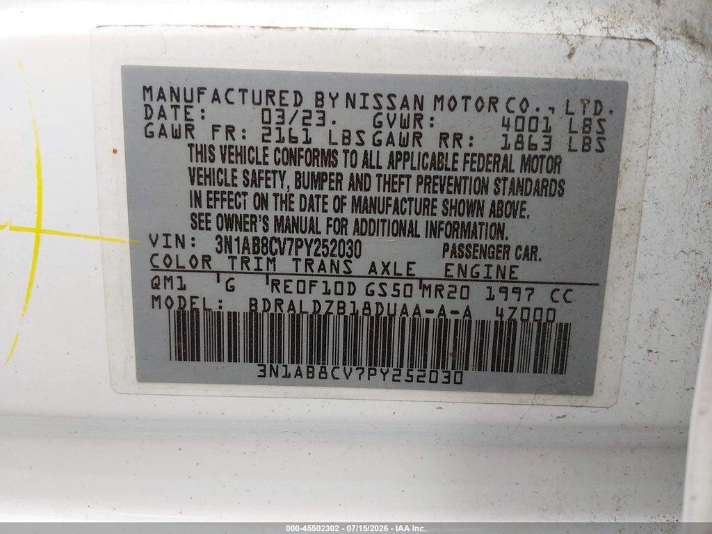 3N1AB8CV7PY252030 2023 NISSAN SENTRA photo no. 9