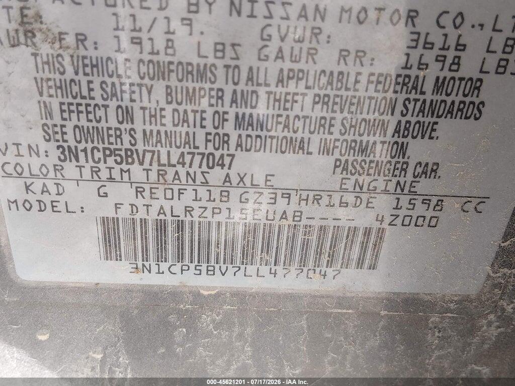 3N1CP5BV7LL477047 2020 NISSAN KICKS photo no. 9