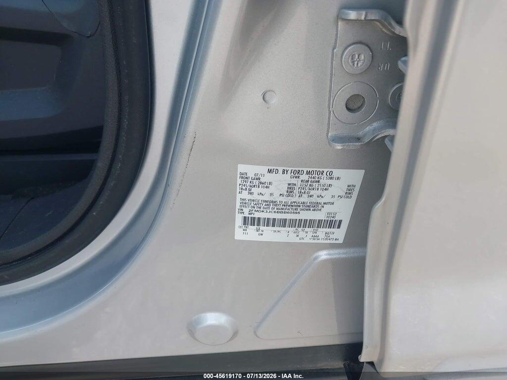 2FMDK3JC6BBB60595 2011 FORD EDGE photo no. 9