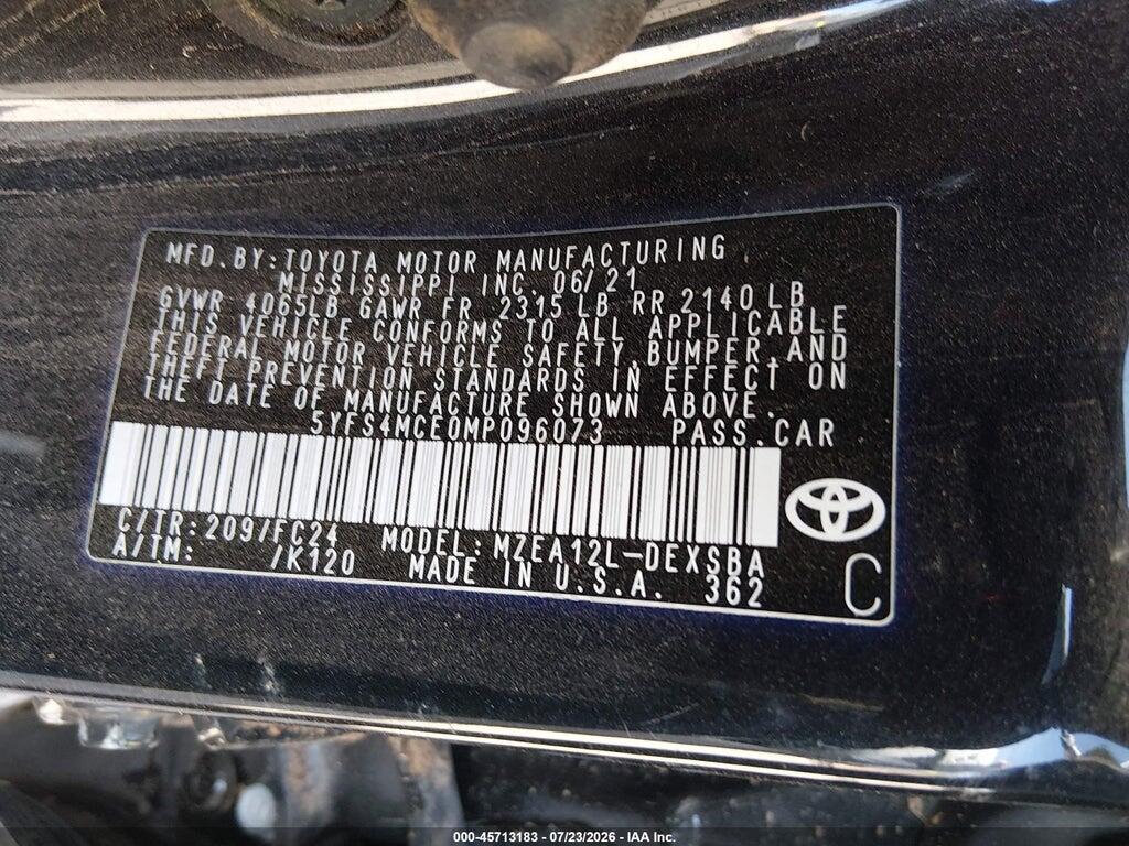 5YFS4MCE0MP096073 2021 TOYOTA COROLLA photo no. 9