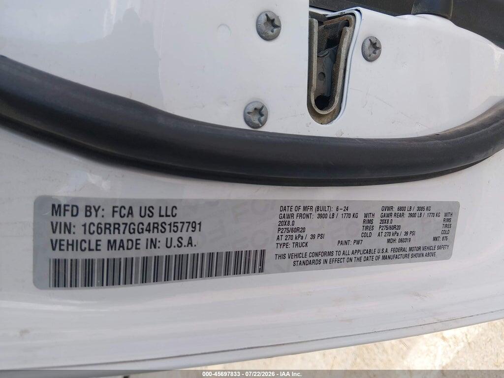 1C6RR7GG4RS157791 2024 RAM 1500 CLASSIC photo no. 9