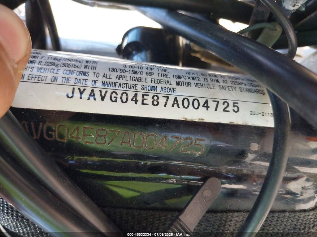 JYAVG04E87A004725 2007 YAMAHA XV250 photo no. 10