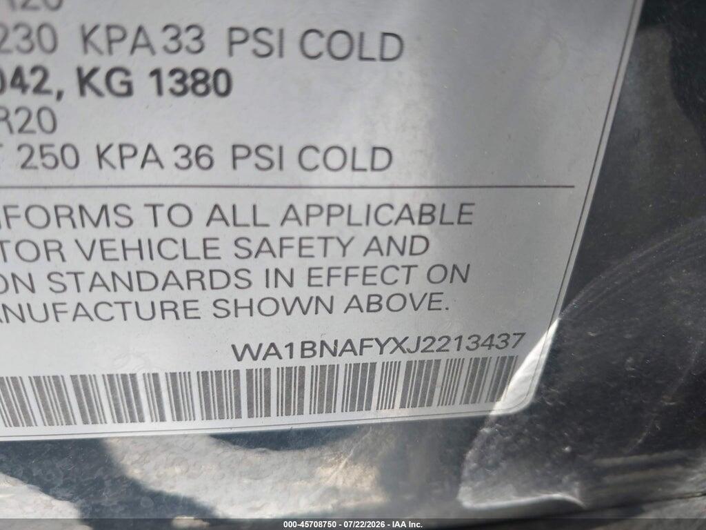 WA1BNAFYXJ2213437 2018 AUDI Q5 photo no. 9