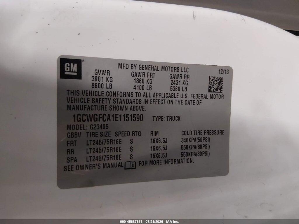1GCWGFCA1E1151590 2014 CHEVROLET EXPRESS 2500 photo no. 9
