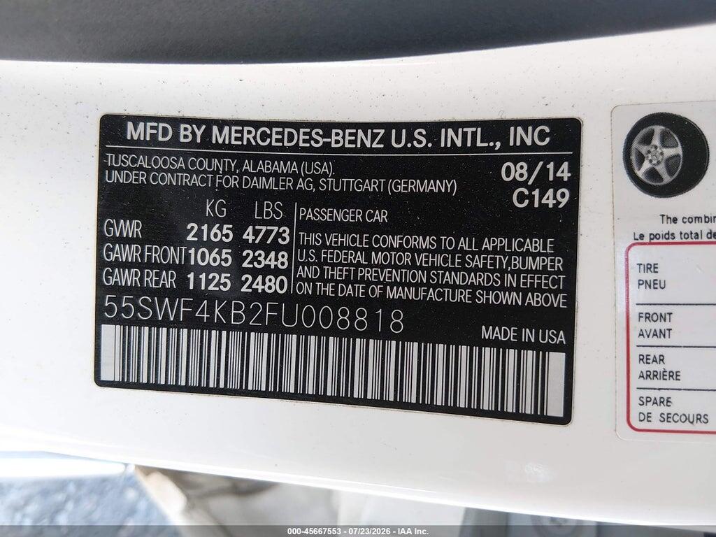 55SWF4KB2FU008818 2015 MERCEDES-BENZ C 300 photo no. 9