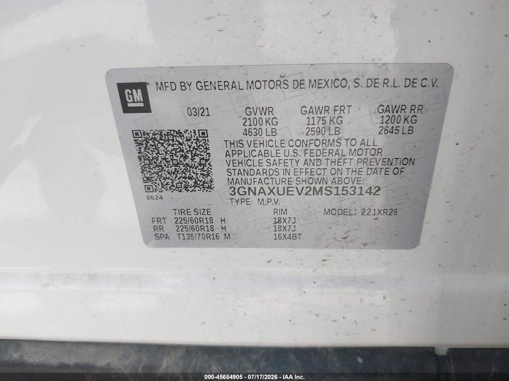 3GNAXUEV2MS153142 2021 CHEVROLET EQUINOX photo no. 9