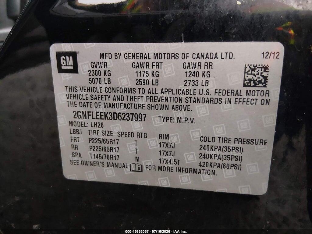 2GNFLEEK3D6237997 2013 CHEVROLET EQUINOX photo no. 9
