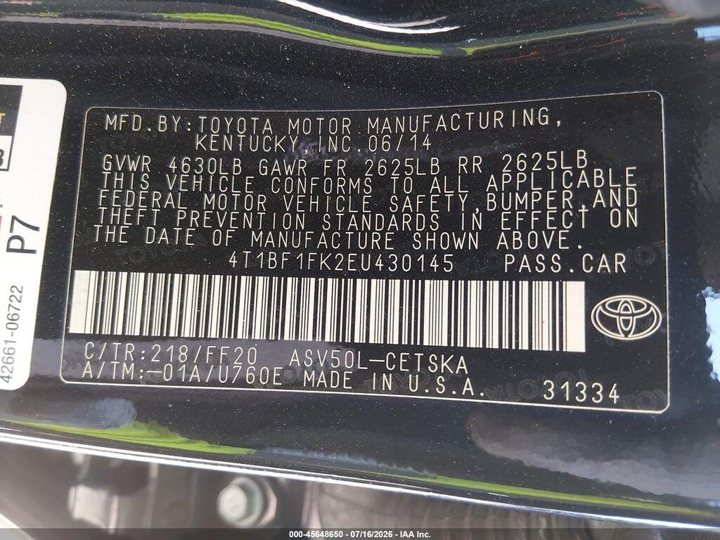 4T1BF1FK2EU430145 2014 TOYOTA CAMRY photo no. 9