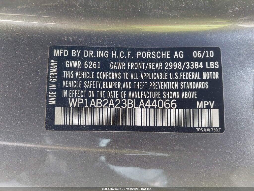 WP1AB2A23BLA44066 2011 PORSCHE CAYENNE photo no. 9
