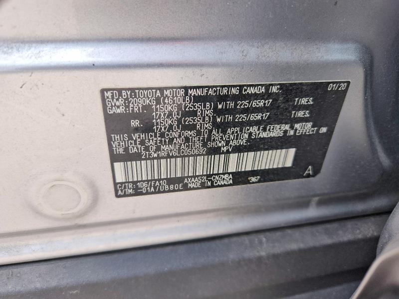 2T3W1RFV6LC050692 2020 TOYOTA RAV4 photo no. 12